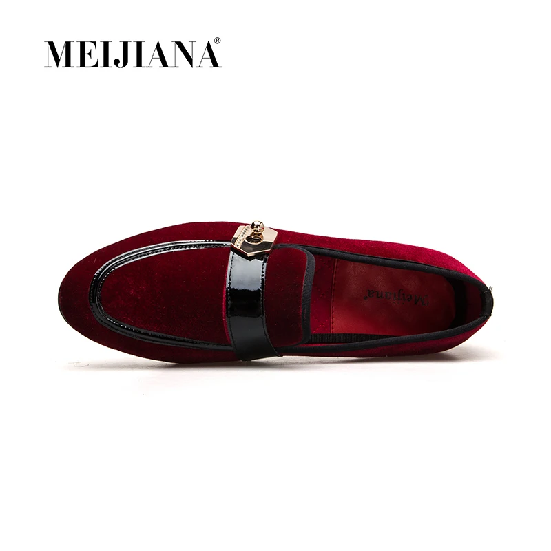 Moda Loafers Flats Metal Qualidade Estilo Couro Vermelho De Outono Sapatos Meijiana Genuína Homens Alta Fivela aIqPdSwaBx