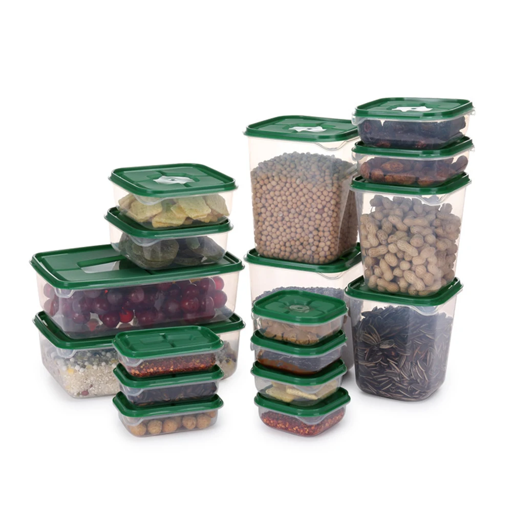 1 Набор из 17 шт кухонных ящиков для хранения герметичных пищевых продуктов, пластиковые свежие ящики для хранения контейнеров