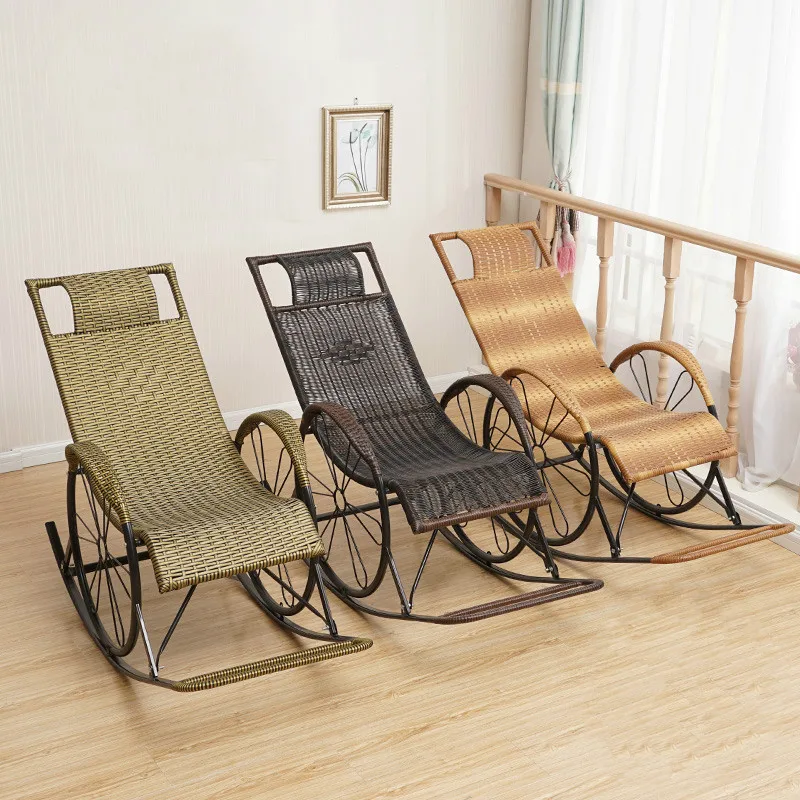 

Creative recliner home elderly rocking chair living room balcony wicker chair adult outdoor easy chair WF601943