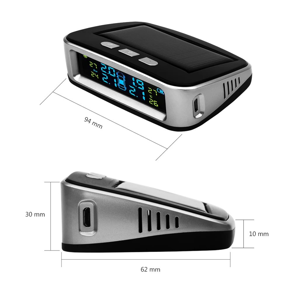AOSHIKE Wireless Car Tire Pressure Alarm Monitor System TPMS LCD Display Solar Powered Car 4 External Sensor Temperature Alarm AOSHIKE Wireless Car Tire Pressure Alarm Monitor System TPMS LCD Display Solar Powered Car 4 External Sensor Temperature Alarm