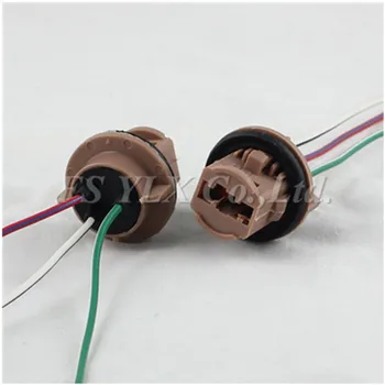 

FSYLX 10pcs T20 7443 adpter Wire Wedge Sockets Plug Connector Harness LED Brake Bulb Light Lamp 12V Car Styling