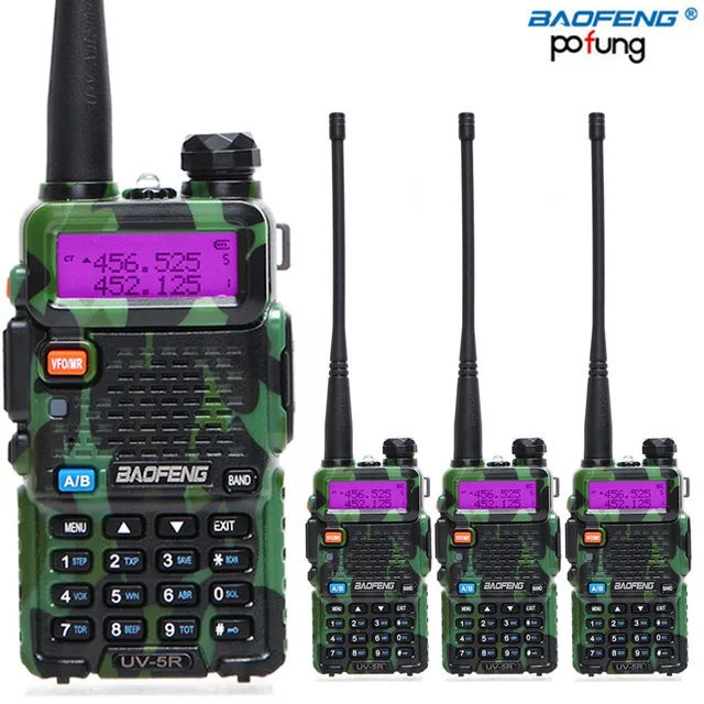 4 шт. Baofeng BF-UV5R Любительское радио портативная рация Pofung UV-5R 5 Вт VHF/UHF радио двухдиапазонное двухстороннее радио Uv 5r Cb радио - Цвет: Камуфляж