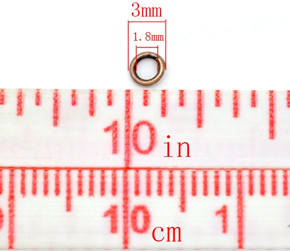 Кольца для прыжков из сплава, Круглые, античная медь, 3 мм(1/"), диаметр, 850 шт., новинка