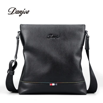 

New Brand Men Shoulder Bags Genuine Leather Ipad Black Cowhide Crossbody Bags for Male Business Luxury Messenger Bagss