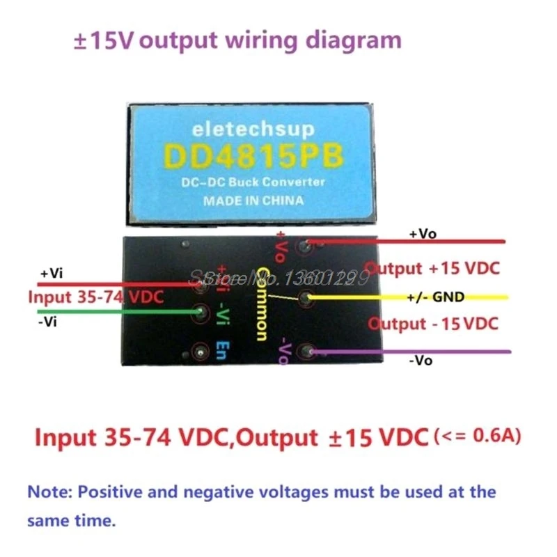 

DD4815PB Dual Isolated DC-DC Buck Converter 35-74V To 15V DC Step-down Module