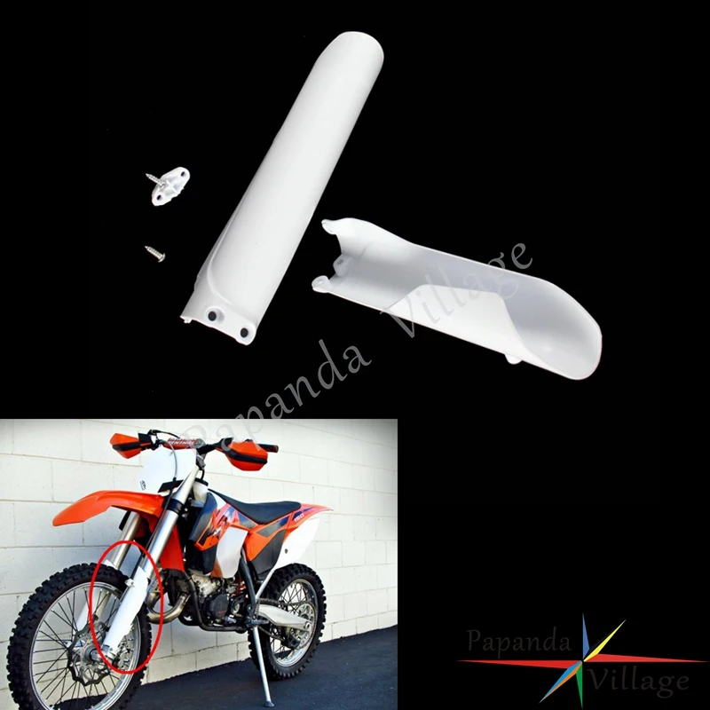 Papanda Motocross White Dirt Bike MX Fork Guard Fork Protection for KTM
