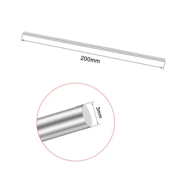 

UXCELL Hot Selling 2Pcs 200mm Long 3mm Dia. Stainless Steel Shaft Round Rod for DIY Toy RC Car Helicopter Model Part