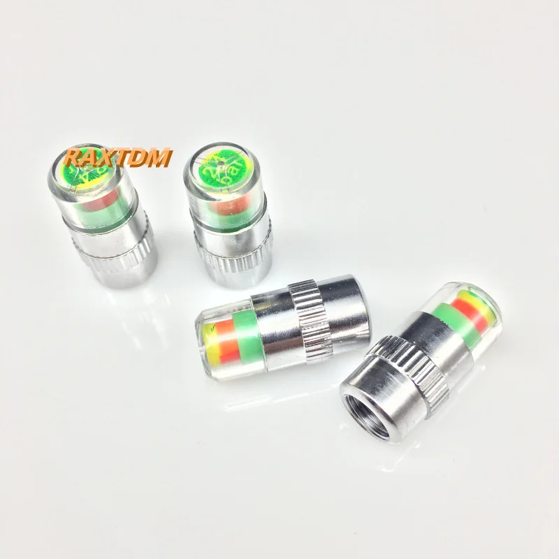 4pcs Car Auto Tire Air Pressure Valve Stem Caps Sensor Indicator Alert