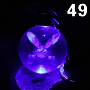 Светодиодный яркий брелок с 3D Пикачу Покемон генгар хрустальный шар брелок подвеска - Цвет: Size 49