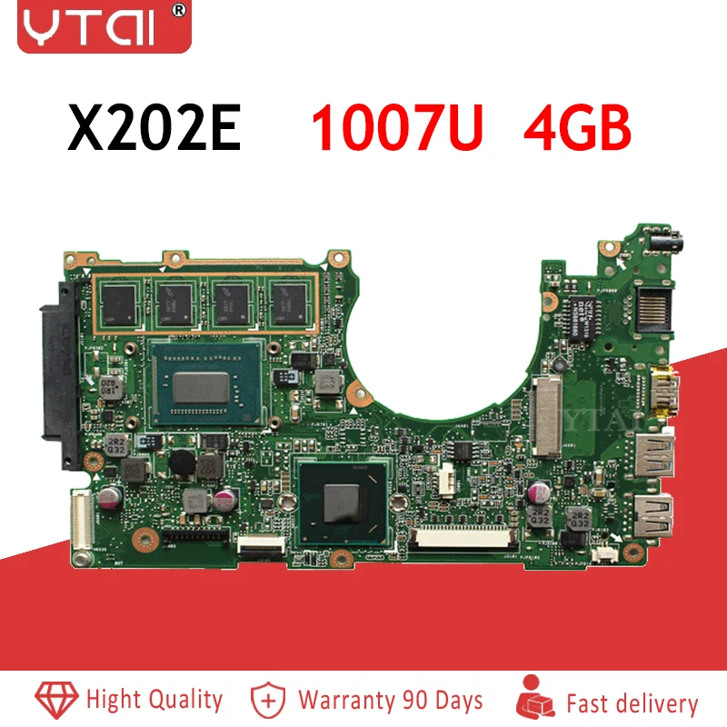 X202E motherboard 1007U 4G for ASUS Q200E X201E S200E X202E laptop