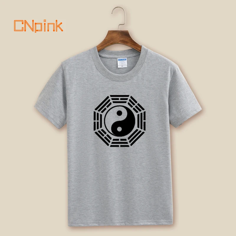 Китайский Тай Чи восемь диаграм Спортивная Мужская футболка с принтом футболка с короткими рукавами и круглым вырезом хлопковая Футболка Кунг Фу футболка - Цвет: 13