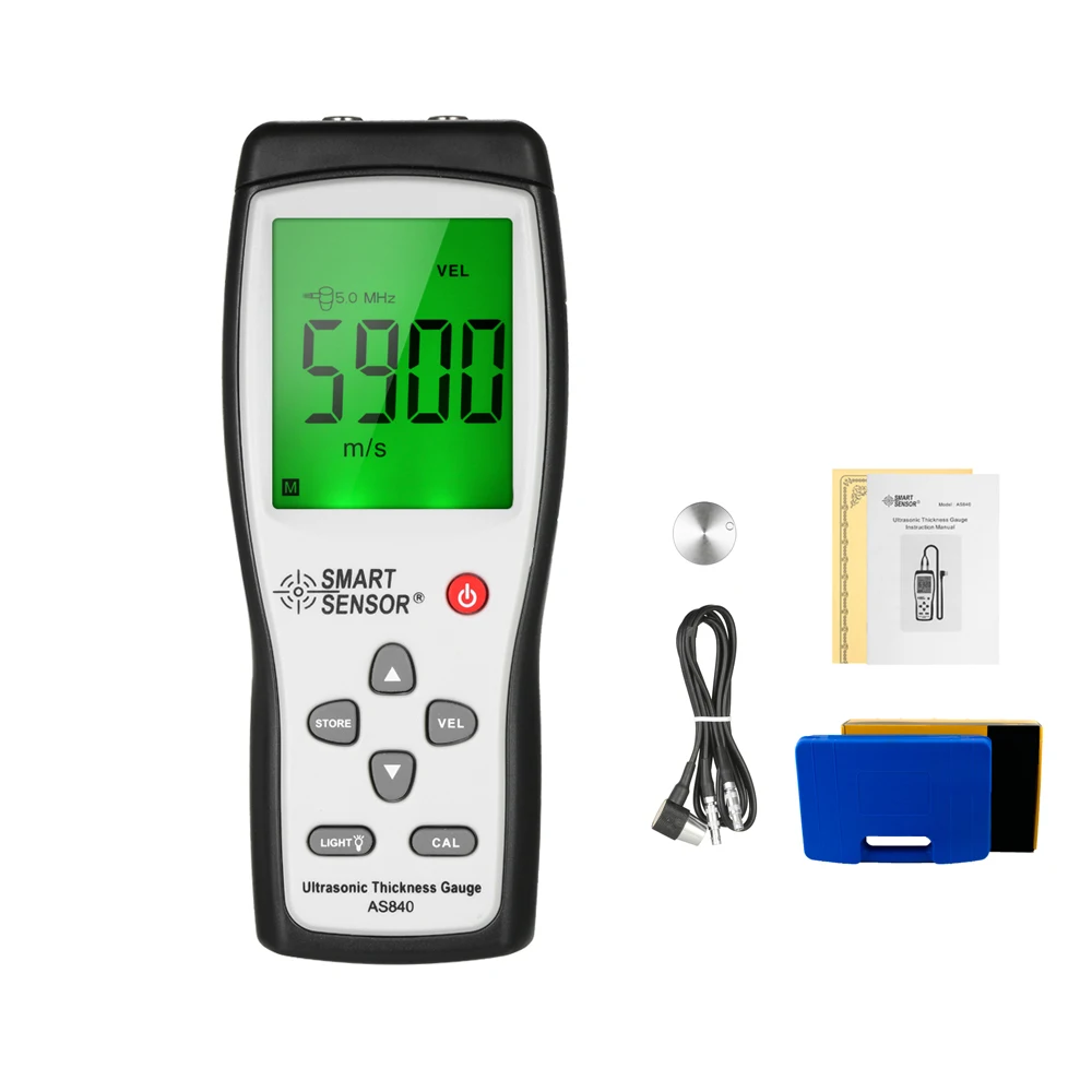 

Smart Sensor AS840 LCD Digital protable handheld Ultrasonic Thickness Gauge Sound Velocity Meter Metal Depth tester 1.2-225mm
