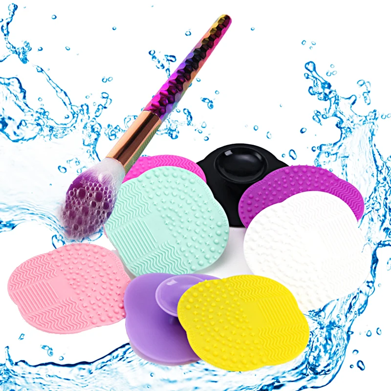 

LNRRABC Hot Makeup Brush Cleaner Pad Scrubber Board Silicone Washing Sucker Cosmetic Scrubber Mat Pad Hand Tool