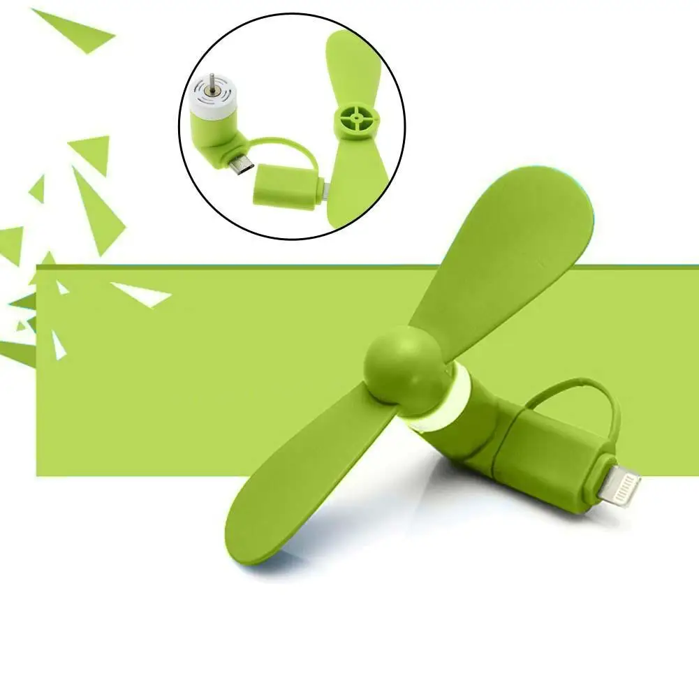

Mini Chic Micro USB Port Electric Fan Cooling Tool For iPhone Android Green