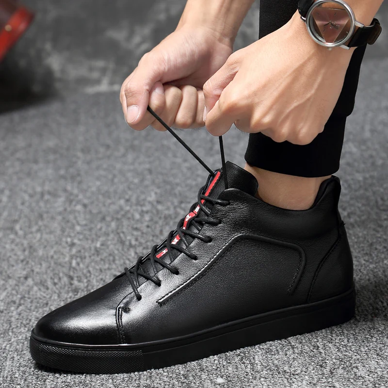 

Genuine Leather Men Shoes lace up spring Casual Shoes High Quality fashion Brand Men Shoes Flats Sneaker Zapatillas Hombre k3