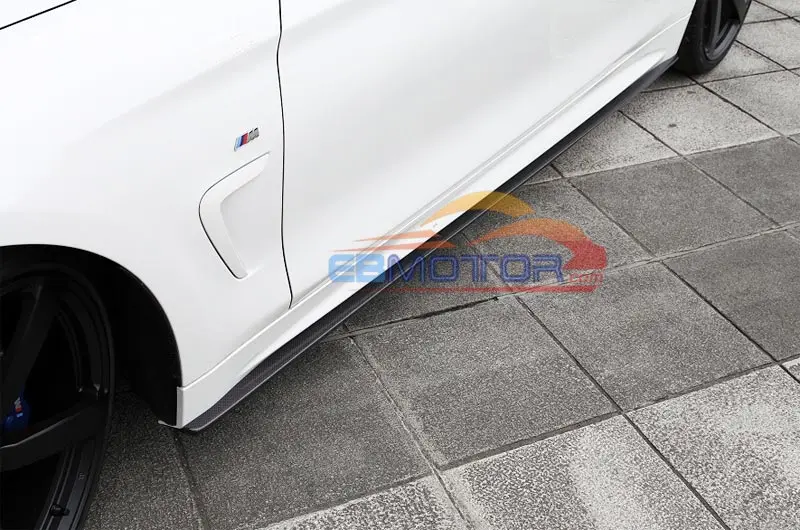 P style Real Carbon Fiber side skirts Extensions For BMW 4-Series F32 F33 F36 420i 428i 435i M sport 2014UP