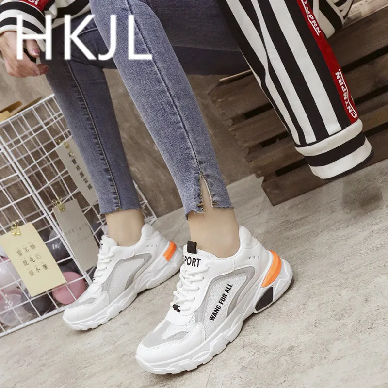 

HKJL Fashionable new 2019 spring women's shoes thick bottom sneaker female han edition joker student sneaker A579
