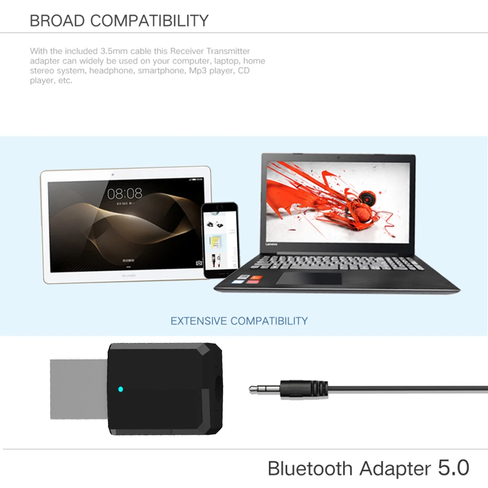 Bluetooth 5,0 USB Мини 3,5 мм AUX Автомобильный MP3-плеер Bluetooth аудио приемник адаптер для Динамик ТВ ПК