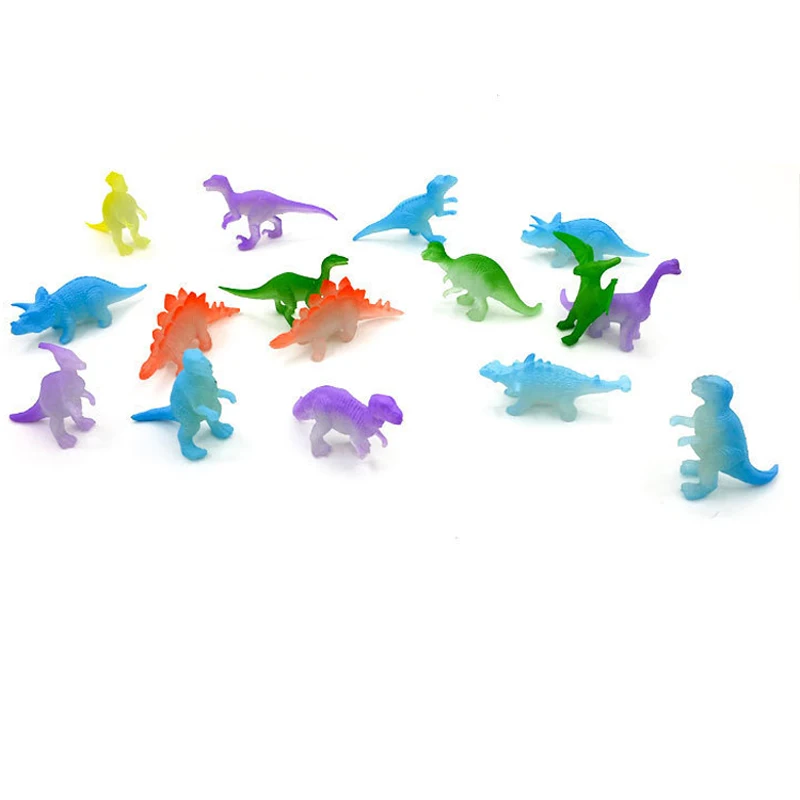 Mixed Style Mini Luminous Noctilucent Dinosaur Toys Kids Glow In The Dark Dinosaurs Action Figures Toys For Boys