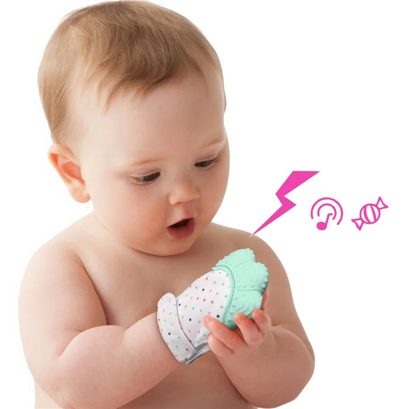 1 шт силиконовый Прорезыватель для зубов Bite перчатки Прорезывание Зубов, бисер кормящих младенцев Прорезывание Зубов, жевательные