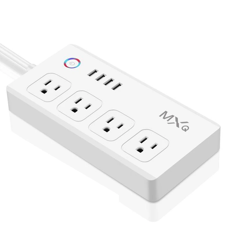 

New WiFi Smart Power Strip Surge Protector with 4 AC Outlets & 4 USB Ports US Plug