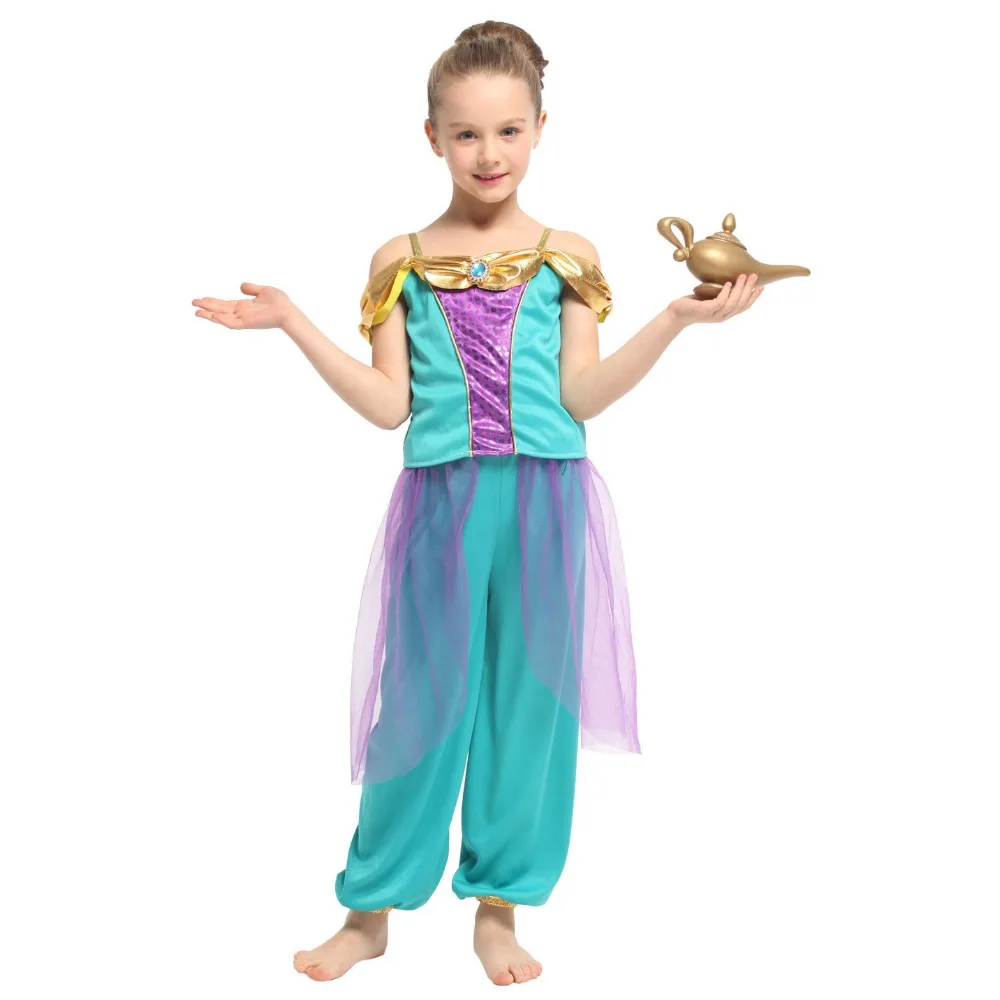 

Fantasia Kids Child Aladdin Lamp Arabian Jasmine Princess Costume for Girls Halloween Purim Carnival New Year Fancy Party Dress