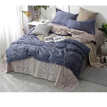 

Fashion Comforter Bedding Sets Duvet Cover Flat Sheet Pillowcase Modern Style Luxury Family Bed Linen Set