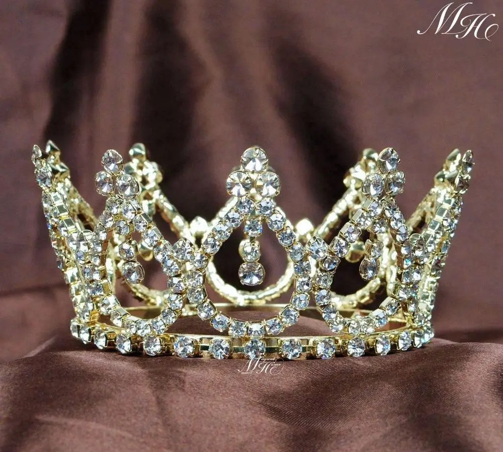 Beauty Contest Crowns Rhinestones Crystal Round Tiaras Pageant Engagement Party 