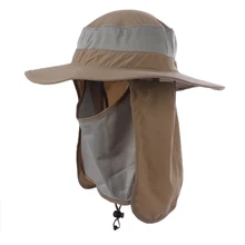 360 градусов солнцезащитный козырек Рыбацкая Кепка с покрывалом широкими полями Съемная дышащая быстросохнущая Ушная Шея намордник Лоскут Шапки для уличных видов спорта