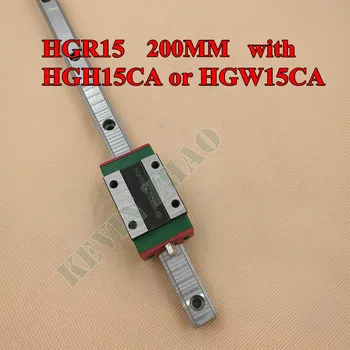

NEW HGR15 linear guide rail 200mm long with 1pcs linear block carriage HGH15CA or HGW15CA HGH15 CNC parts