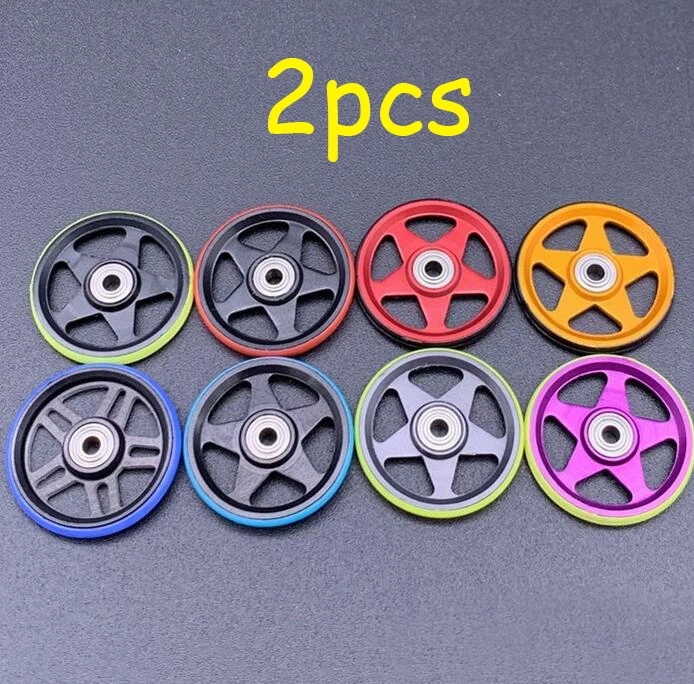 

2 Pieces(1 Pair) 19mm Aluminum Rollers w/Plastic Ring Anodic Dyeing Guide Wheels For Tamiya Mini 4WD Racing Car Model 95438/9539