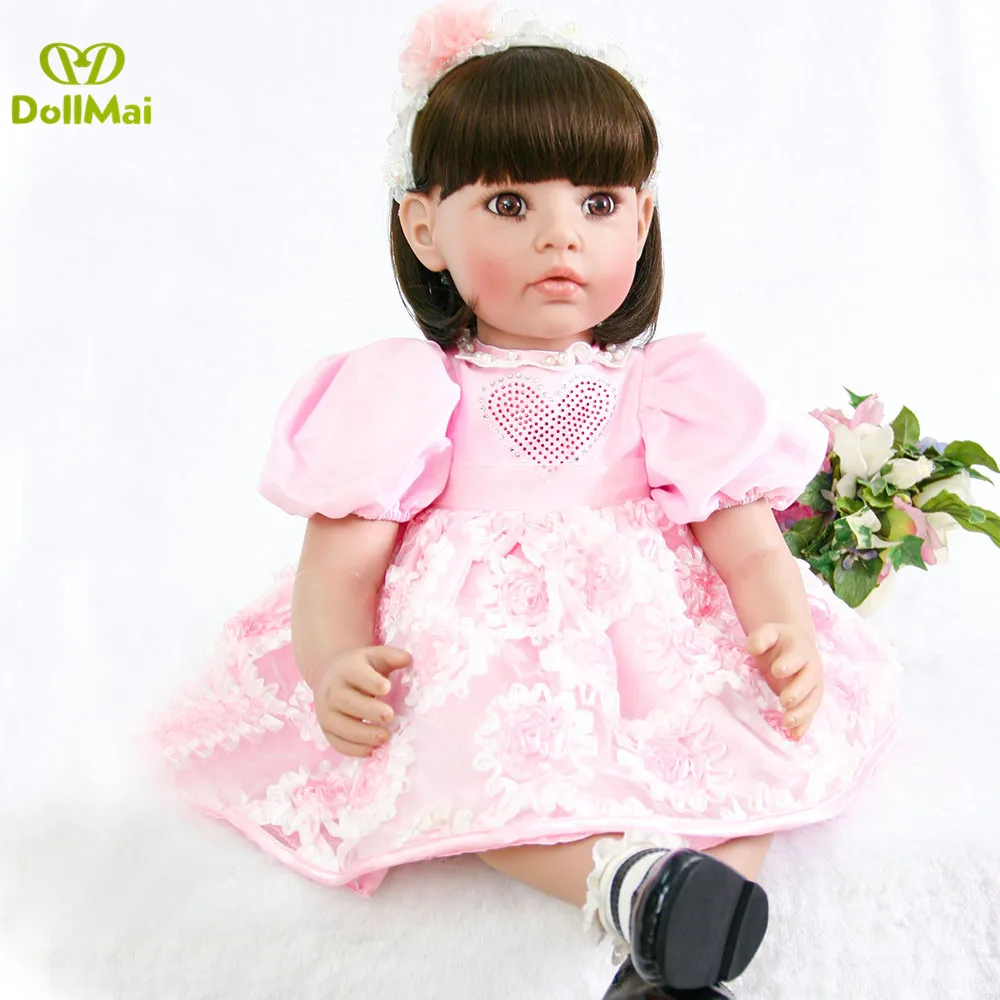 

60cm Vinyl Silicone Reborn Baby Doll Toys Lifelike real Baby Girls Princess toddler Dolls bebes reborn menina Birthday Gift