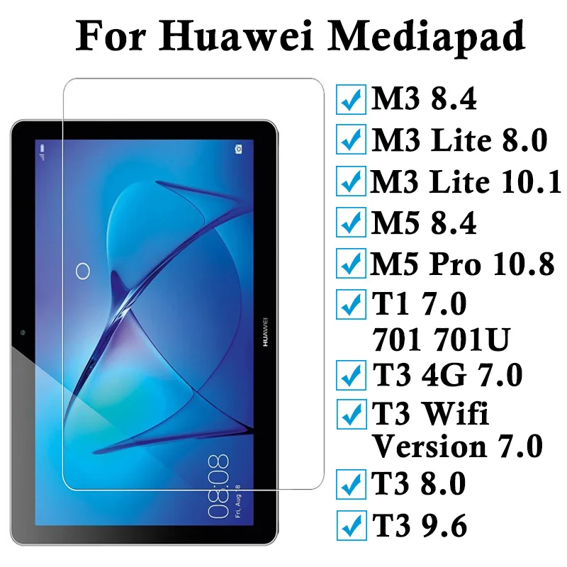 Защитный Стекло на планшете для huawei Mediapad T3 8 Стекло 8,4 9,6 10,1 10,8 T1 Wi-Fi версии M3 Lite M5 Pro M3Light протектор