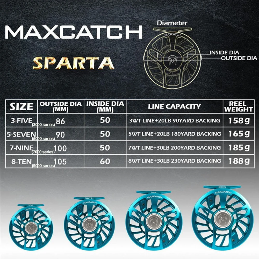 Maximumcatch Maxcatch Saltwater Fly Fishing Reel 100% Fully Sealed  Waterproof Super Light CNC Machined Aluminum Large Arbor