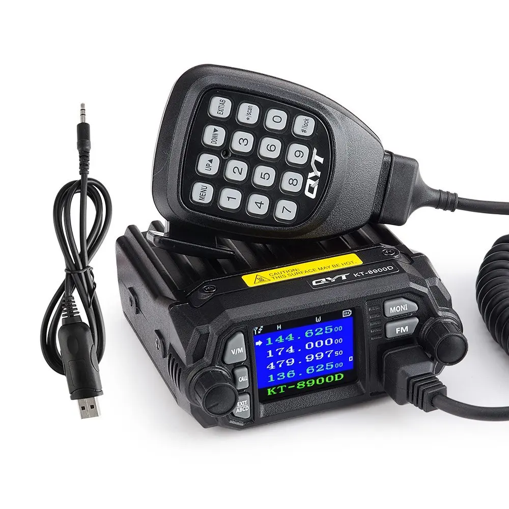 QYT KT 8900D 25W Vehicle Mounted Two Way Radio with Programming Cable Upgrade KT 8900 Mini