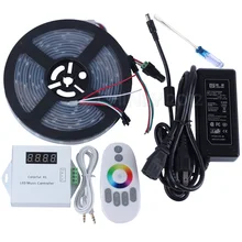 DC5V 5m/10m/15m/20m 150leds ws2812b Individually Addressable led pixel strip Waterproof+Remote music controller+Power supply