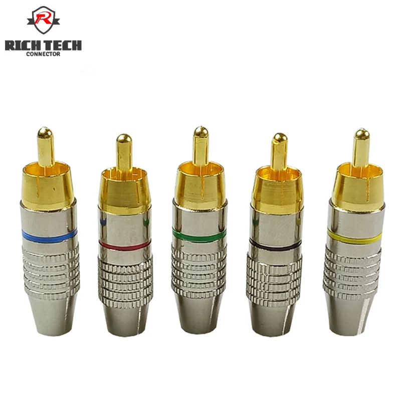

8pcs Gold Plated RCA Plug 6mm Female Jack RCA Male Plug Speaker Audio Adapter Connector