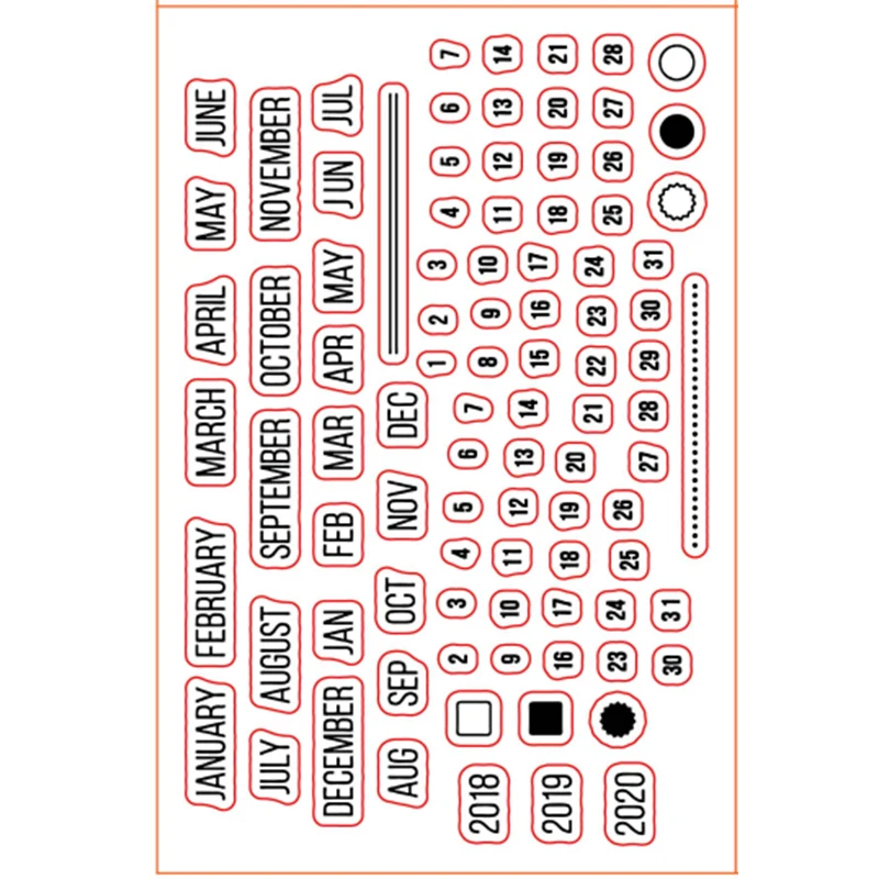 Календарь строитель прозрачный силиконовый штамп набор для DIY скрапбукинга/фото открытки в альбом для изготовления декоративных четких штампов