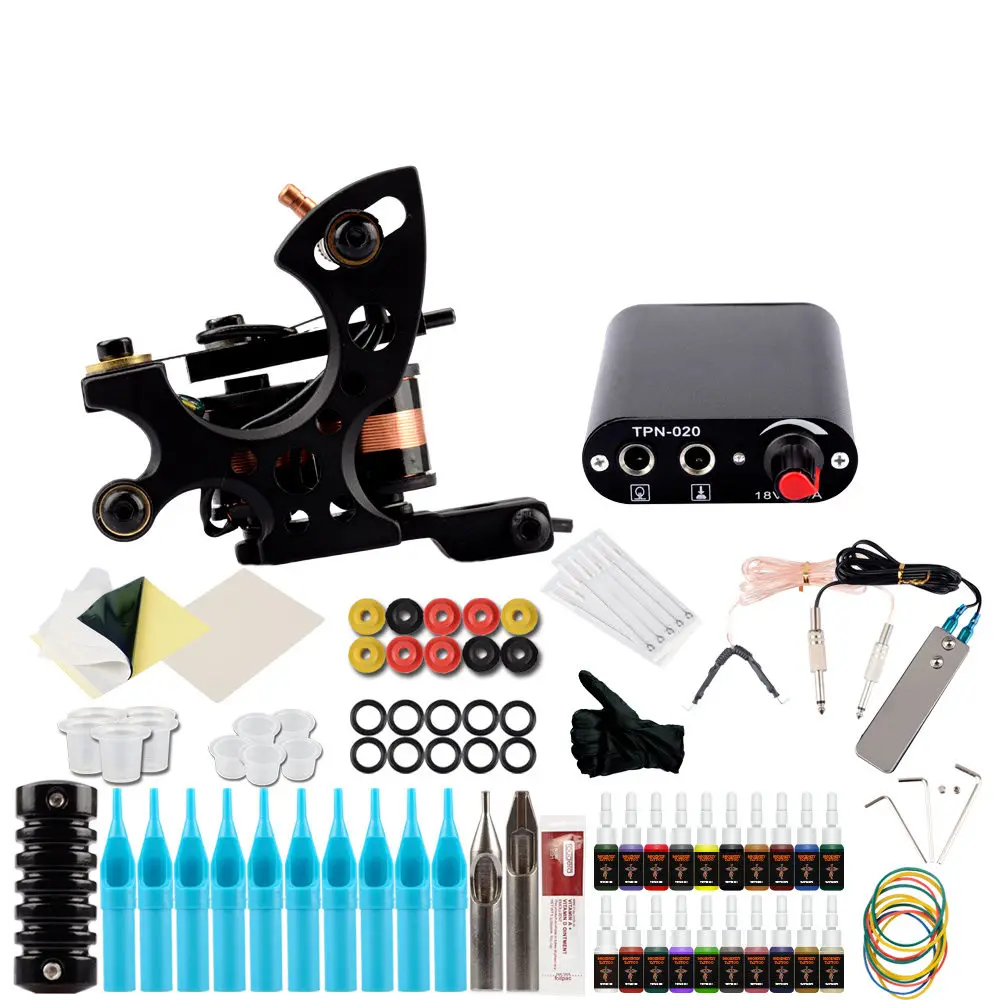 

Starter Tattoo Kit Immortal Black Inks Set Permanent Power Supply Tattoo Needles Makeup Kit Tools For Tattoo Machine Set