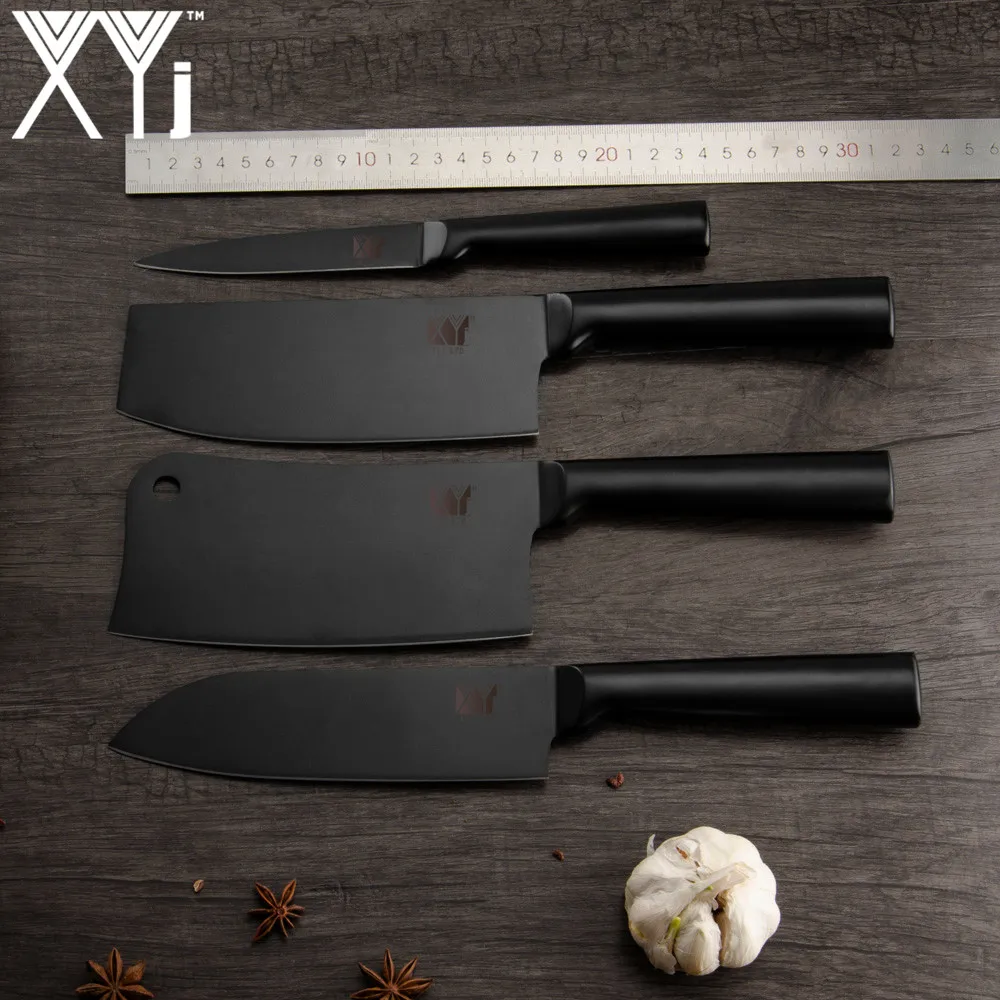 XYj кухонные ножи из нержавеющей стали 4 шт. 7 ''сантоку 6 5'' разделочный нож 5