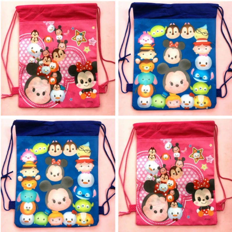 

2019 NEW 20pcs Cartoon Baby Mickey minnie mouse non-woven bag fabrics drawstring backpack,schoolbag gift bags