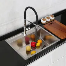 Кухня 304 умывальник из нержавеющей стали увеличенная одна миска Раковина Набор двухсторонний анти-Всплеск Дизайн Кухня Раковина