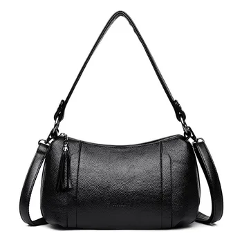 

Luxury Handbags Women Bags Designer Zipper PU Leather Tassel Totes Crossbody Messenger Bags For Women Shoulder Bags Evening Sac