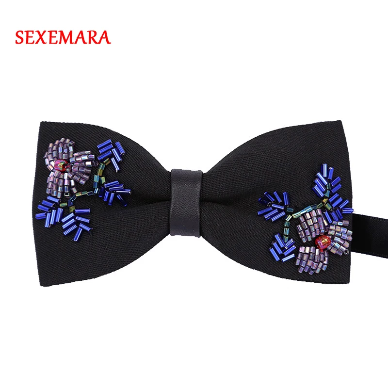 

New Adult Child Fashion Groom Bamboo Design Bow Tie Casual Black Funny Bamboo Bow Tie Bowtie With Gift Box