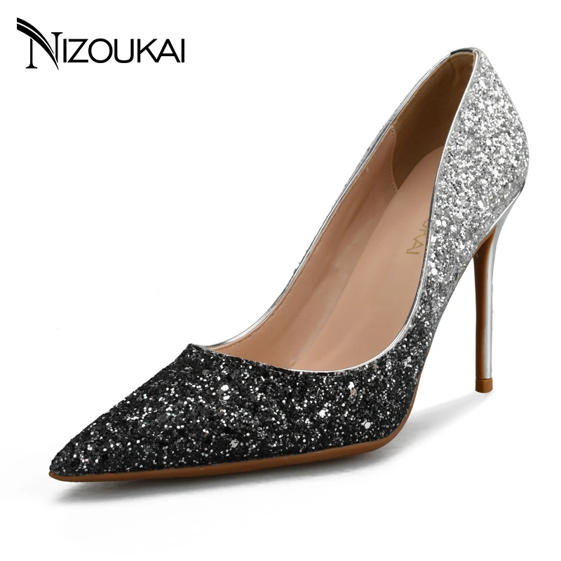

Women Shoes High Heels Ladies Sequins Bling Women Pumps Thin Heels Party Female Shoes Fashion Luxury Woman Shoes d05-l