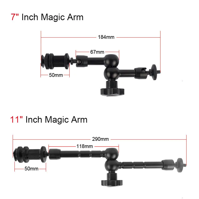 7/11 дюймов Регулируемая фрикционная Артикуляционная Волшебная рукоятка+ Супер Зажим краб зажим для DSLR ЖК-монитор светодиодный светильник аксессуары для камеры