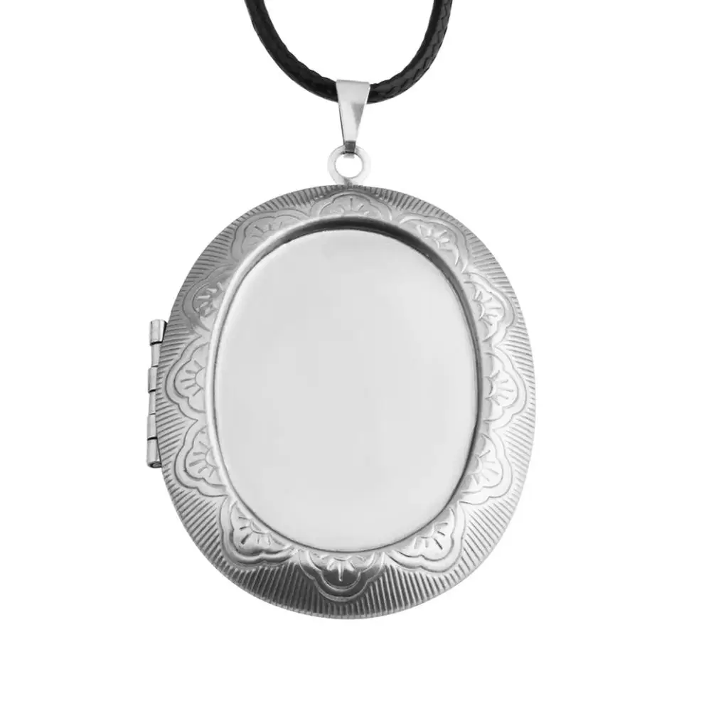 

(Never Fade) 26*35MM Photo Locket Stainless Steel Aroma Oil Aromatherapy Oval Picture hanging pendant hand-crafted jewelry