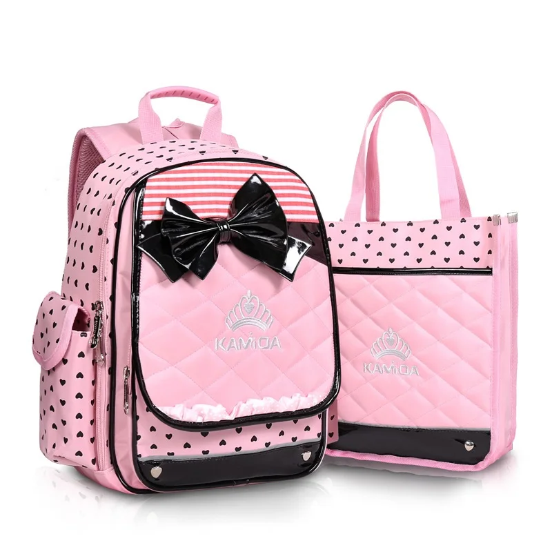 

FactNew Casual Women Backpack Canvas Korean School Bags Travel Backpacks For Teenage Girls Preppy Style Dots Women Bag Set A3771