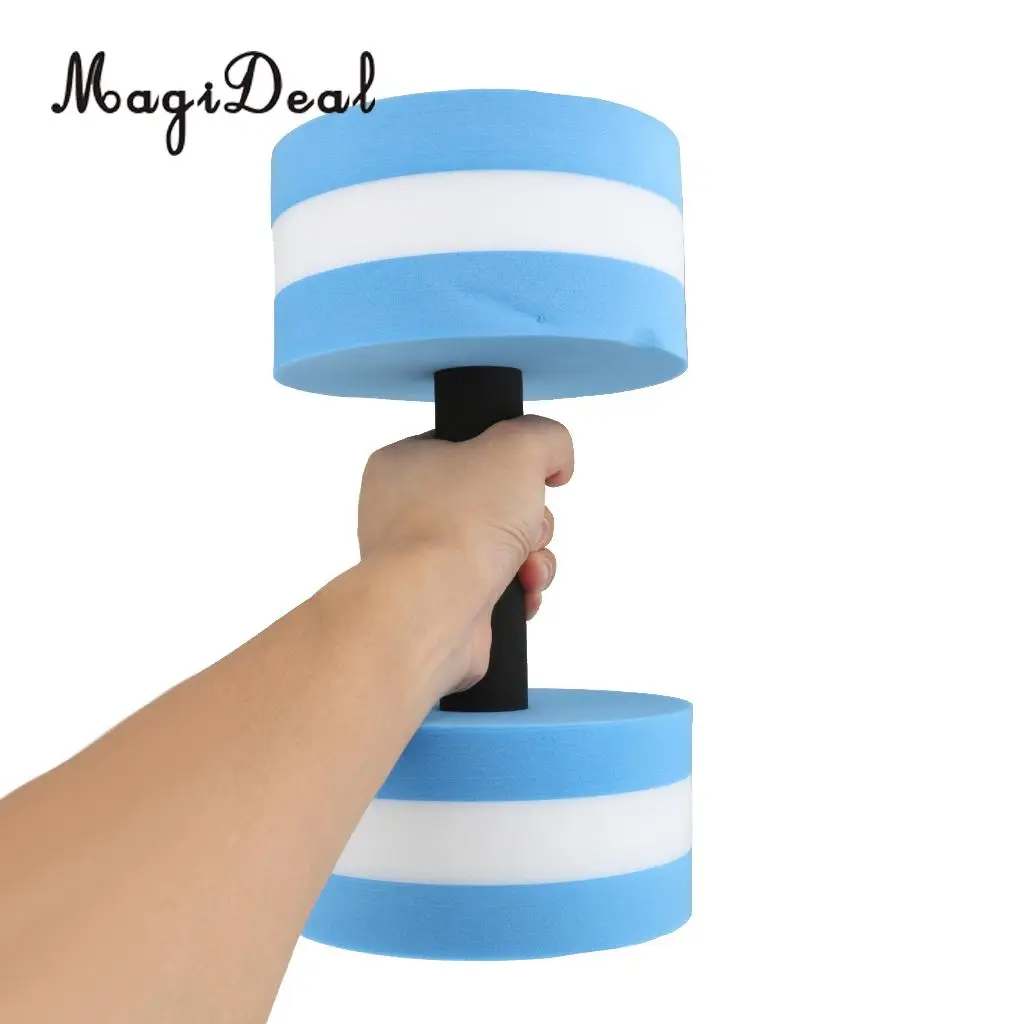 MagiDeal 1 Pair Water Aerobics Dumbbell Medium EVA Foam Aquatic Barbell Aqua Fitness Swimming Pool Exercise Equipment