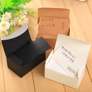 

100pcs Kraft paper Business Cards Word Card Message Card DIY Gift Card Memo Pad Sticker Post Sticky Notes Notepad 5.5cmx9.1cm